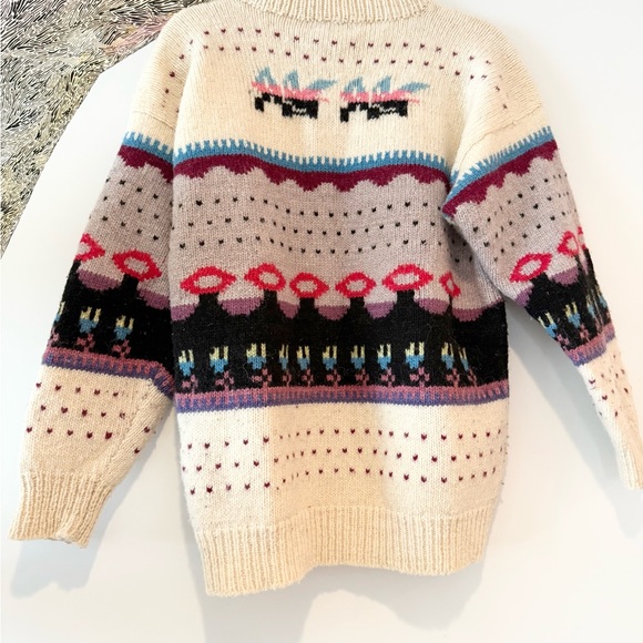 Handicraft Sheep Wool Made in Peru Colorful Patterned Sweater XL - Picture 2 of 6